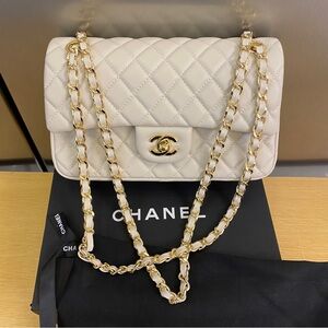 Chanel Beige Quilted Shoulder Bag